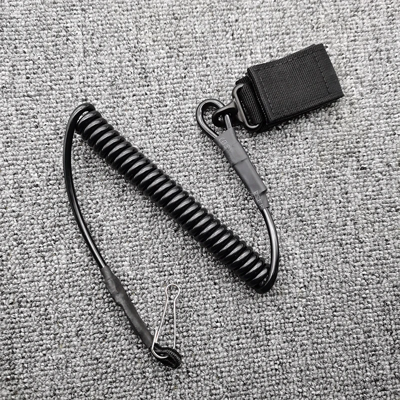 Elastic Lanyard Rope Tactical Anti-lost Military Spring Safety Strap Gun Rope For Key Ring Chain Flashlight Hunting Accessories