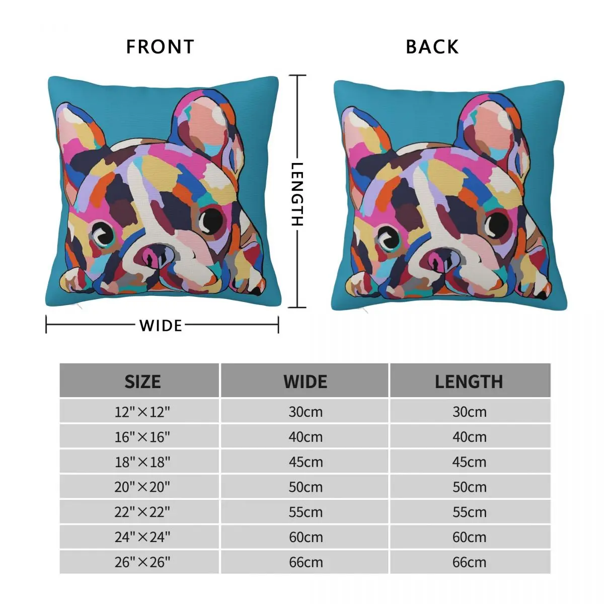 French Bulldog Dog Pillowcase Polyester Linen Velvet Pattern Zip Decorative Throw Pillow Case Home Cushion Cover Wholesale