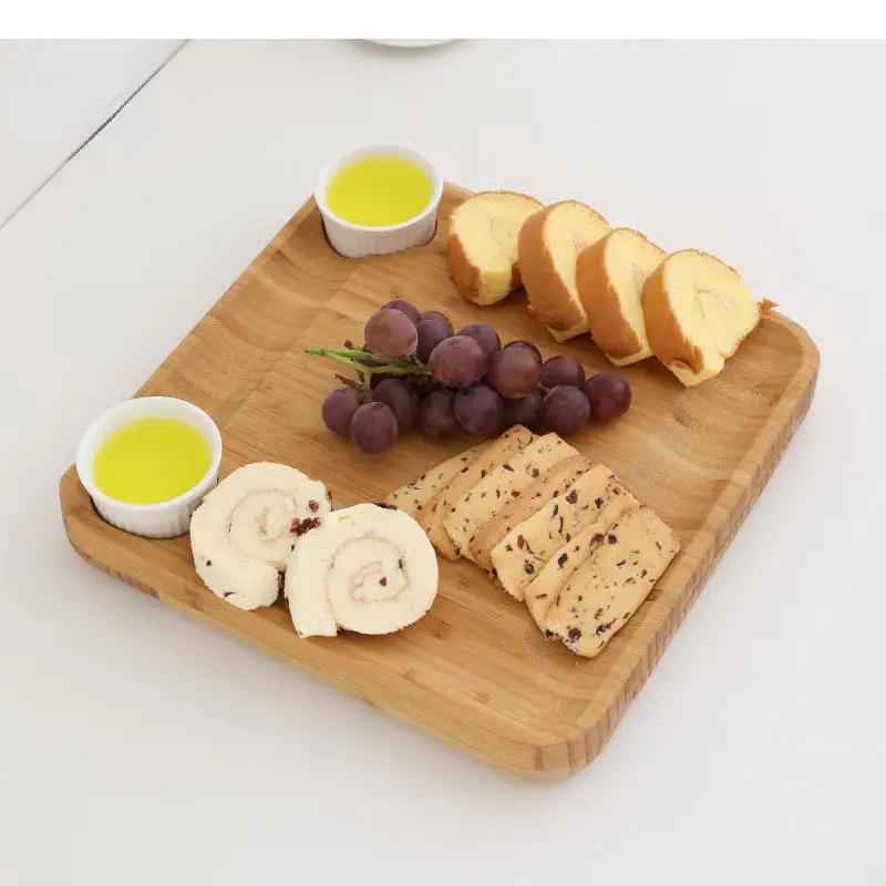 Cheese Board Set Knife and Fork Cutlery Wooden Plate Fruit Tray Cake Pan Bread Dim Sum Plates Snack