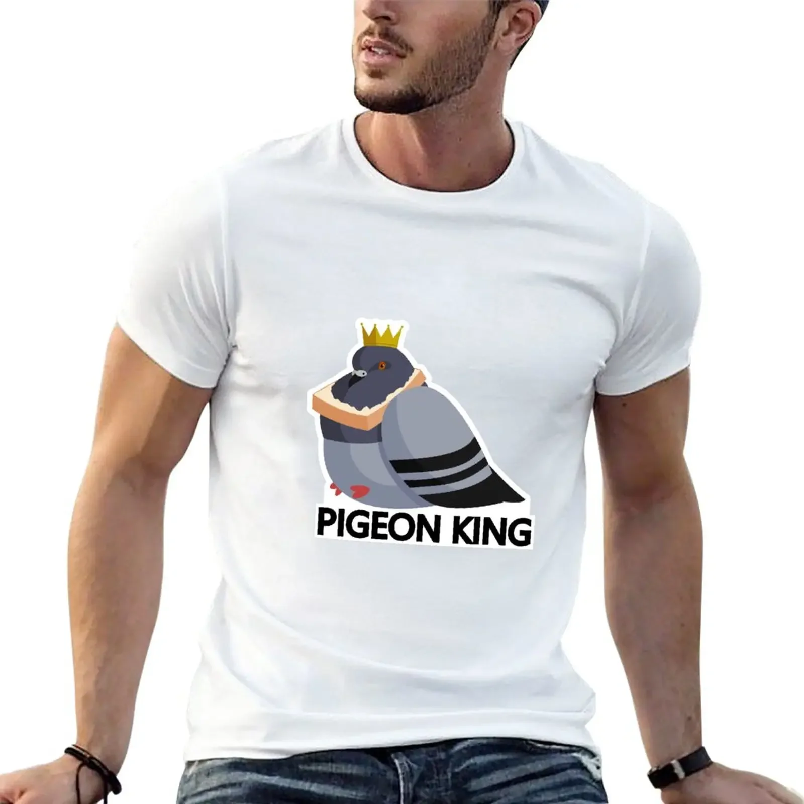 New Pigeon king T-Shirt heavyweight t shirts T-shirt short black t customized fitted for men