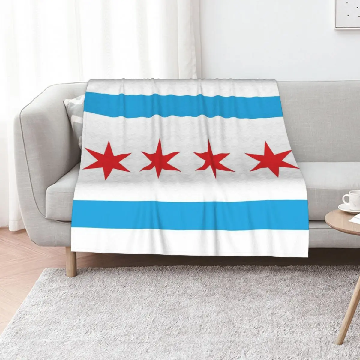

Chicago Flag Throw Blanket Hair Hairys Winter beds Luxury St Blankets