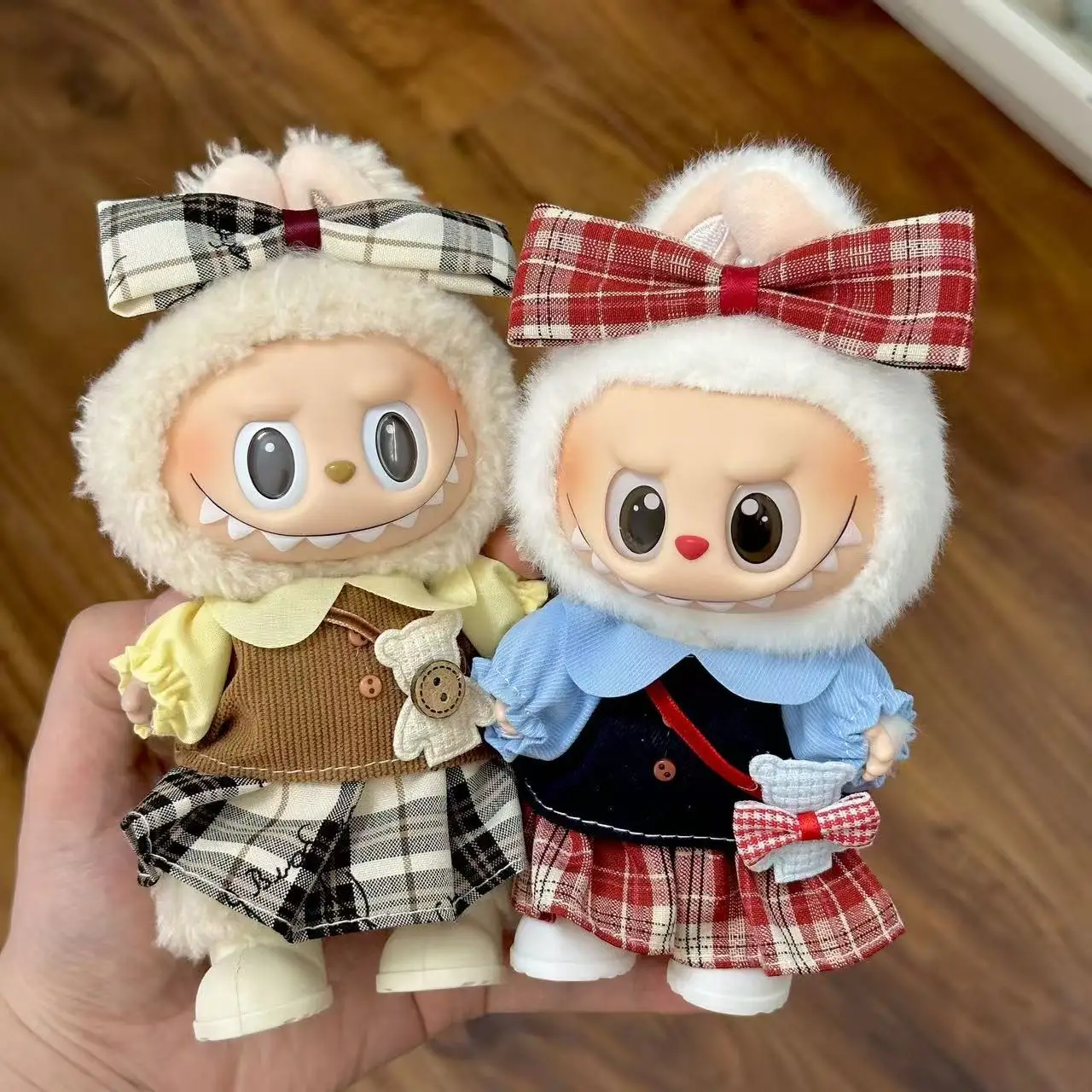 15/17 ซม.Labubu ตุ๊กตา Academy สไตล์ชุดน่ารักการ์ตูนสไตล์ Ropa Labubu ชุดอุปกรณ์เสริม