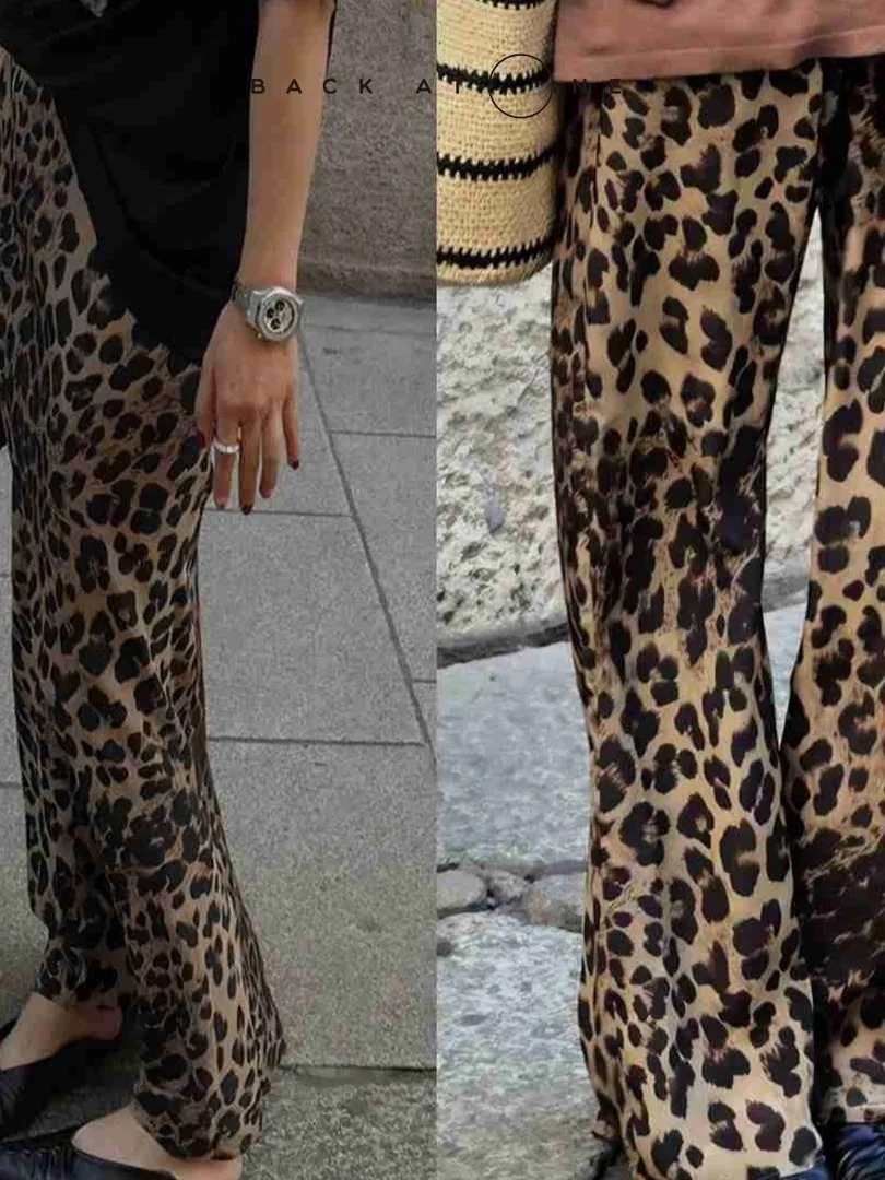 

Комплект Backatone "Beau Leopard 30" с леопардовым принтом: повседневный стиль, длинные брюки, комплект из двух предметов, модная женская весенняя коллекция