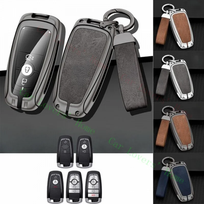 

A++Zinc Alloy TPU Car Key Fob Case Cover For Ford Bronco Escape F-150 F-250 Mustang