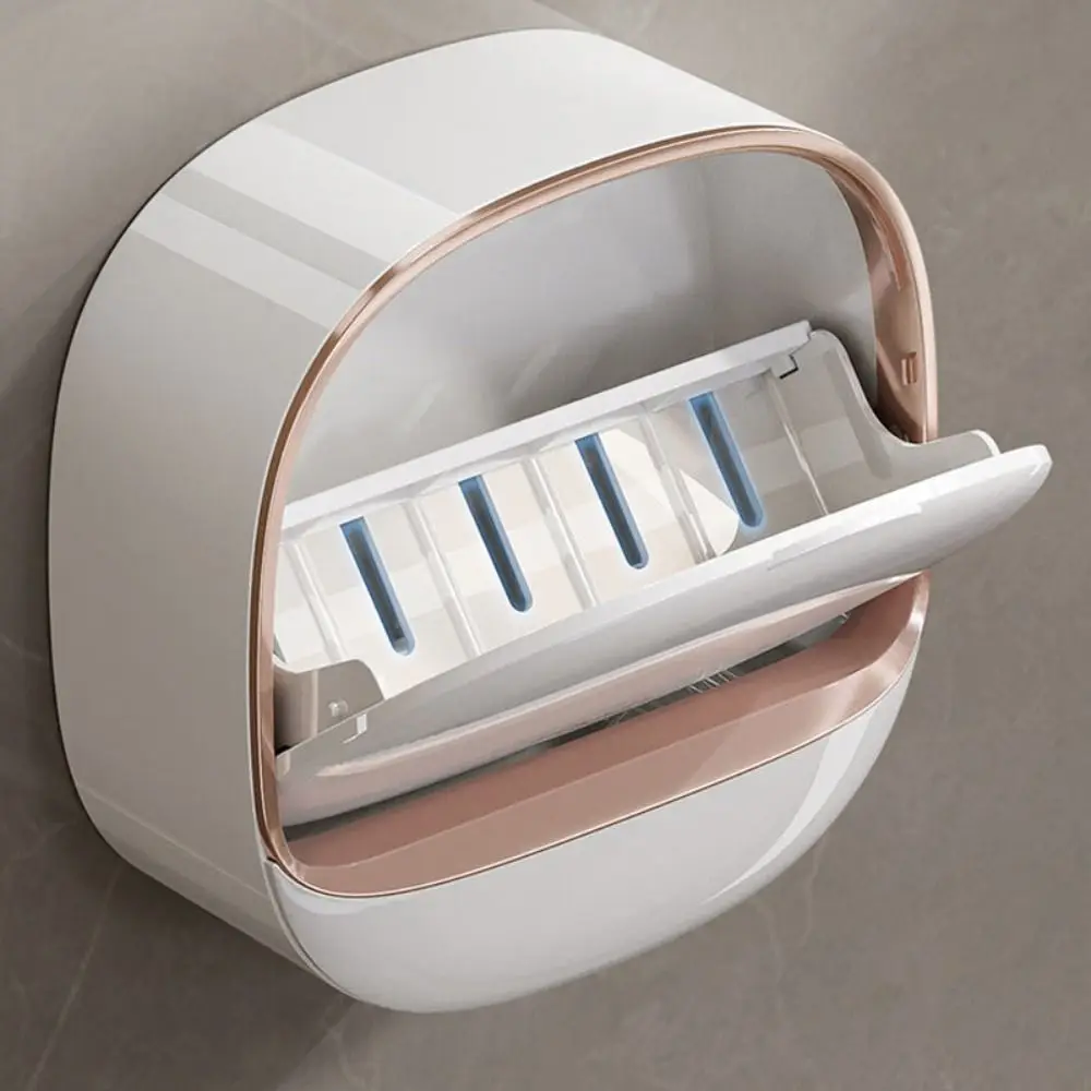 Wall Mounted Soap Dish With Drainage Box Waterproof Punch-Free Bathroom Drain Soap Box Soap Storage Case Bathroom Accessories