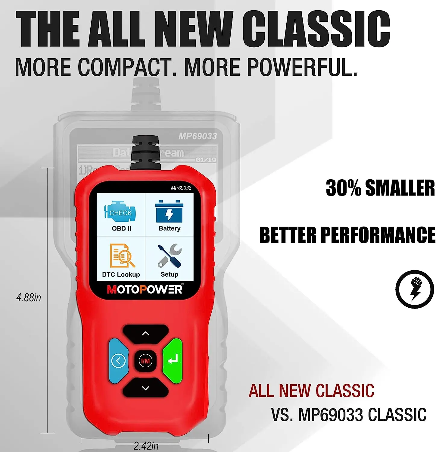 MOTOPOWER MP69038 Car OBD2 Scanner Code Reader Engine Fault Code Reader Scanner CAN Diagnostic Scan Tool - Elite Edition