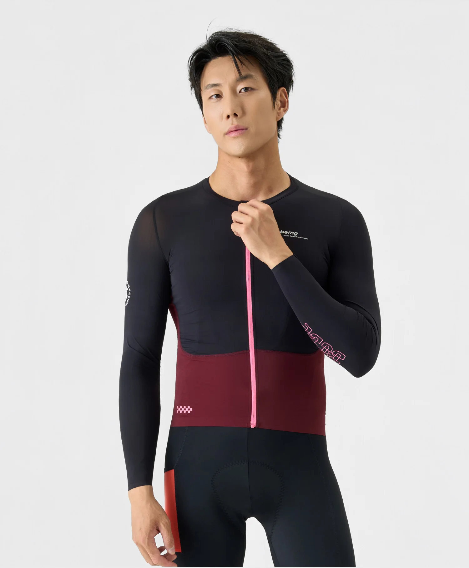 BCBE-ING Herren-Radtrikot, langärmelig, leichtes, atmungsaktives Material, passgenaue Ärmelbündchen, Rennsport-Design, aerodynamisches Radtrikot, Fahrradoberteil. – Detail 10