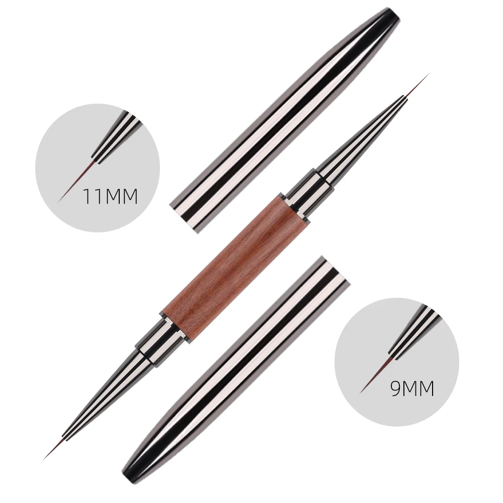 Black Double Head Crystal Handle Drawing Brush for Nail Art