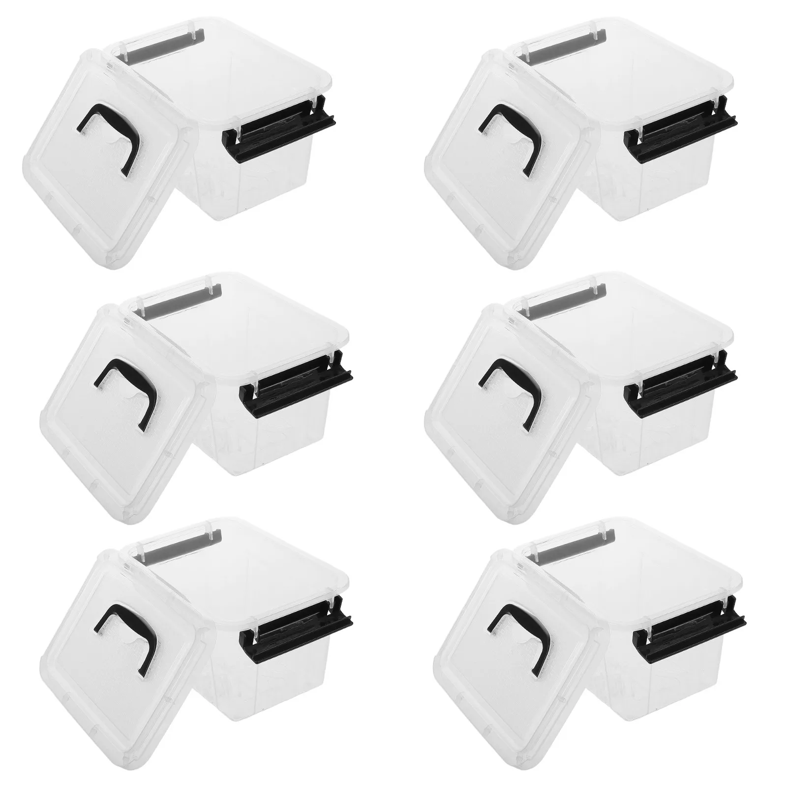 

Набор из 6 маленьких пластиковых контейнеров с крышками: прозрачные компактные органайзеры для канцелярии, косметики, украшений, лекарств, для офисного стола и ящиков