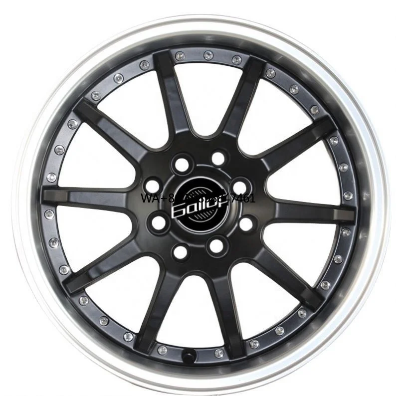 Gallop 15 Inch ET 30~38 New Aftermarket Car Wheels Aluminium Alloy PCD 4/5/8x100/114.3 CB 67.1~73.1mm Multi-Spoke Black 3 Year