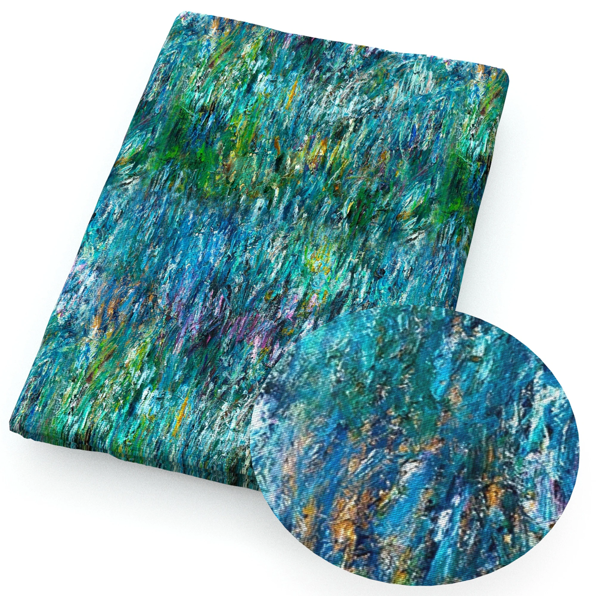 50*145cm Oil Painting Series Printed Polyester Cotton Fabric/Pure Cotton Fabric Handmade Patchwork TableCloth Background cloth