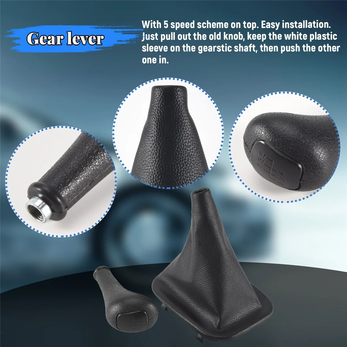 Pommeau de levier de vitesse GaClaBoot pour Mercedes Benz, couvercle de boîtier, 5 vitesses, C, E, classe S, W124, S124, W126