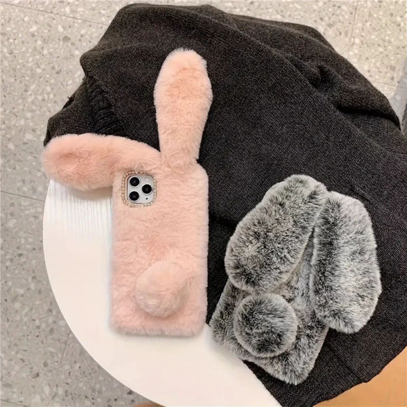 

Autumn and winter trendy cute rabbit plush phone case suitable foriPhone 16 Pro Max