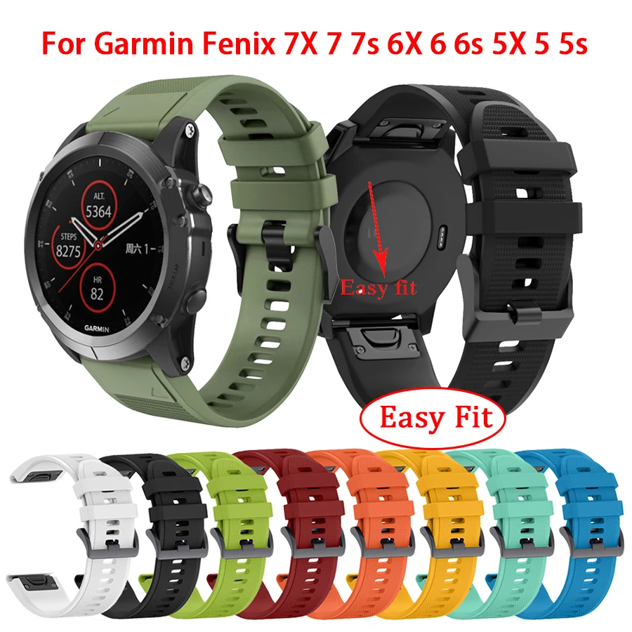 22 26mm Garmin QuickFit Strap for Fenix 7X 7 Watch Band Silicone Quick Release Wristband for Garmin Fenix 6X Pro 6 5X 5 5S Plus