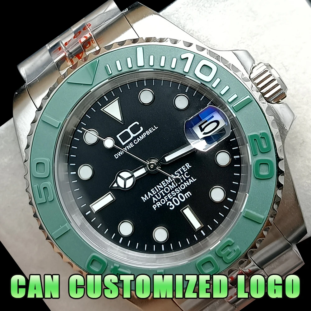 40.5mm Diving Automatic Mechanical Can Custom Logo Men\'s watches NH35 Movement Ceramic Bezel Waterproof Wristwatch Sapphire