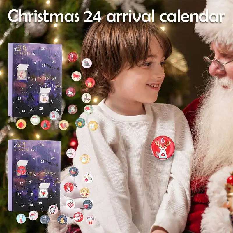 Advent Calendar 2023 Learning Time Concept Box Christmas Countdown 24 Badges Calendar Creative Different Surprises Calendar