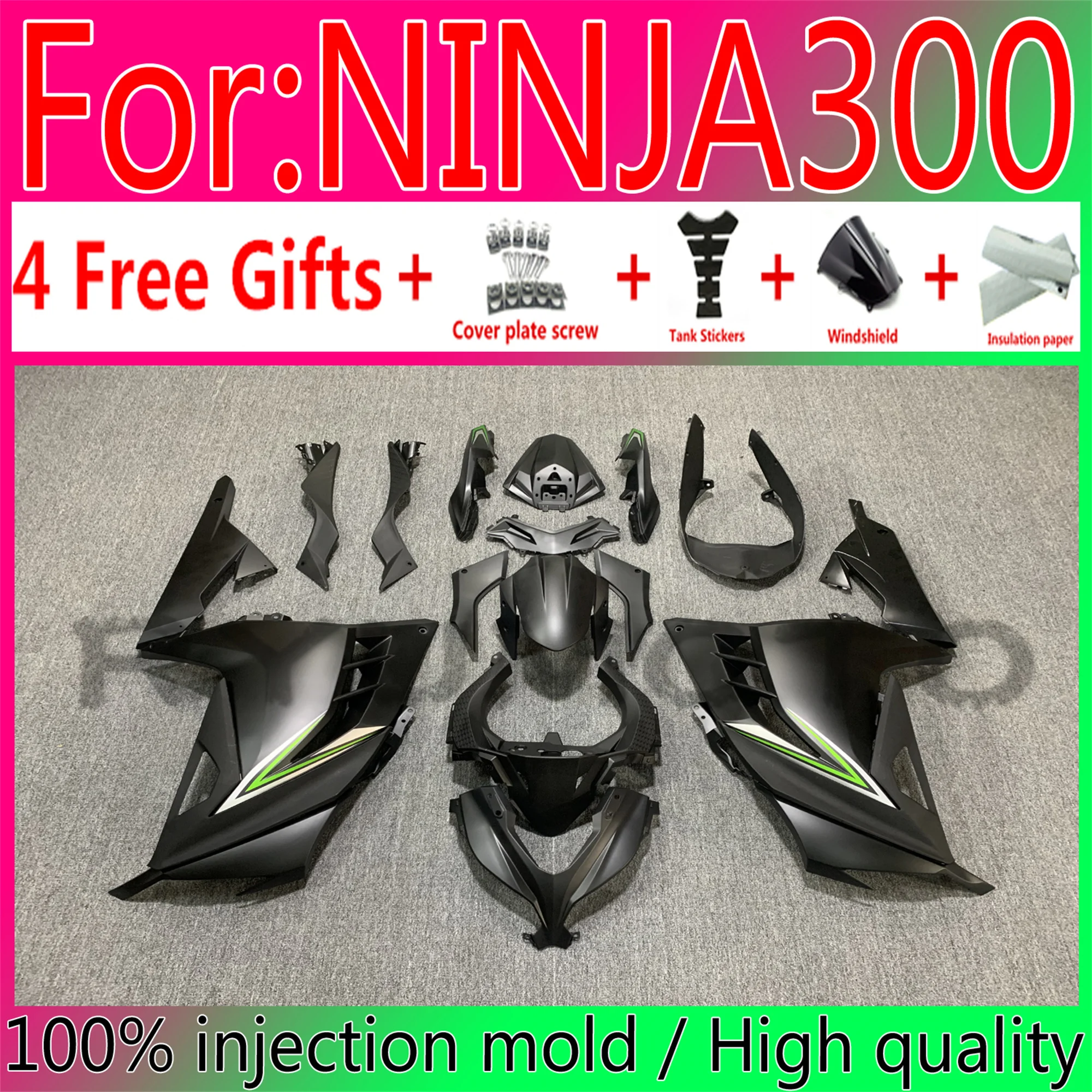 Motorcycle Injection Mold Fairings Kit Fit For Kawasaki NINJA 300 12-17 Fairing NINJA 300 12 17 fairing