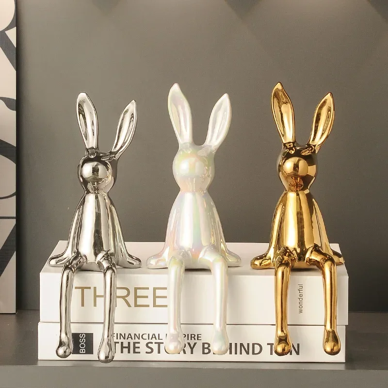 

Internet Famous Rabbit Ornaments Ceramic Decorative Ornaments Home Living Room Foyer TV Cabinet Wine Cabinet Office Decoration