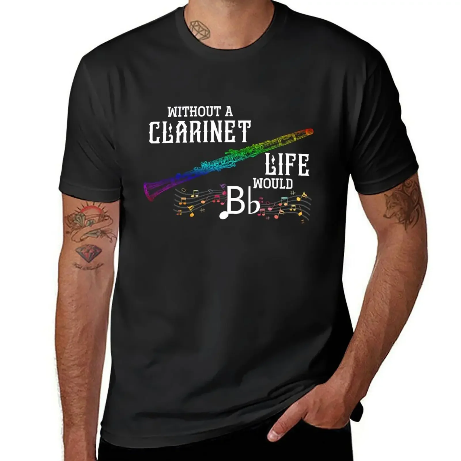 Without Clarinet Life Would Be Flat Clarinetist T-shirt customs plus sizes plain black t shirts men Summer fashion New Arrival