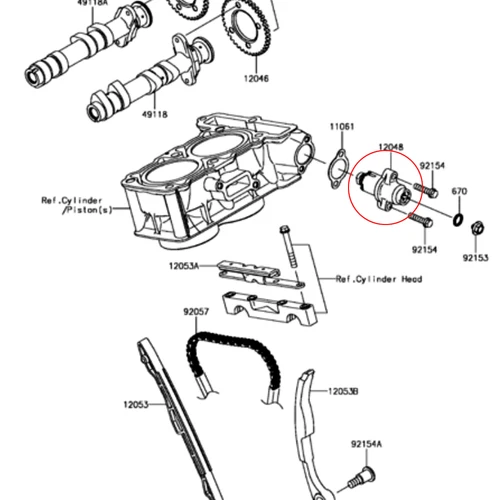 Imagen 2 del producto Tensor de cadena de leva de sincronización Manual, ajustador para Kawasaki Ninja 250R Ninja 300 versys-x 300 250 Z300 Z250 EX250 300 KLE ER 250 300