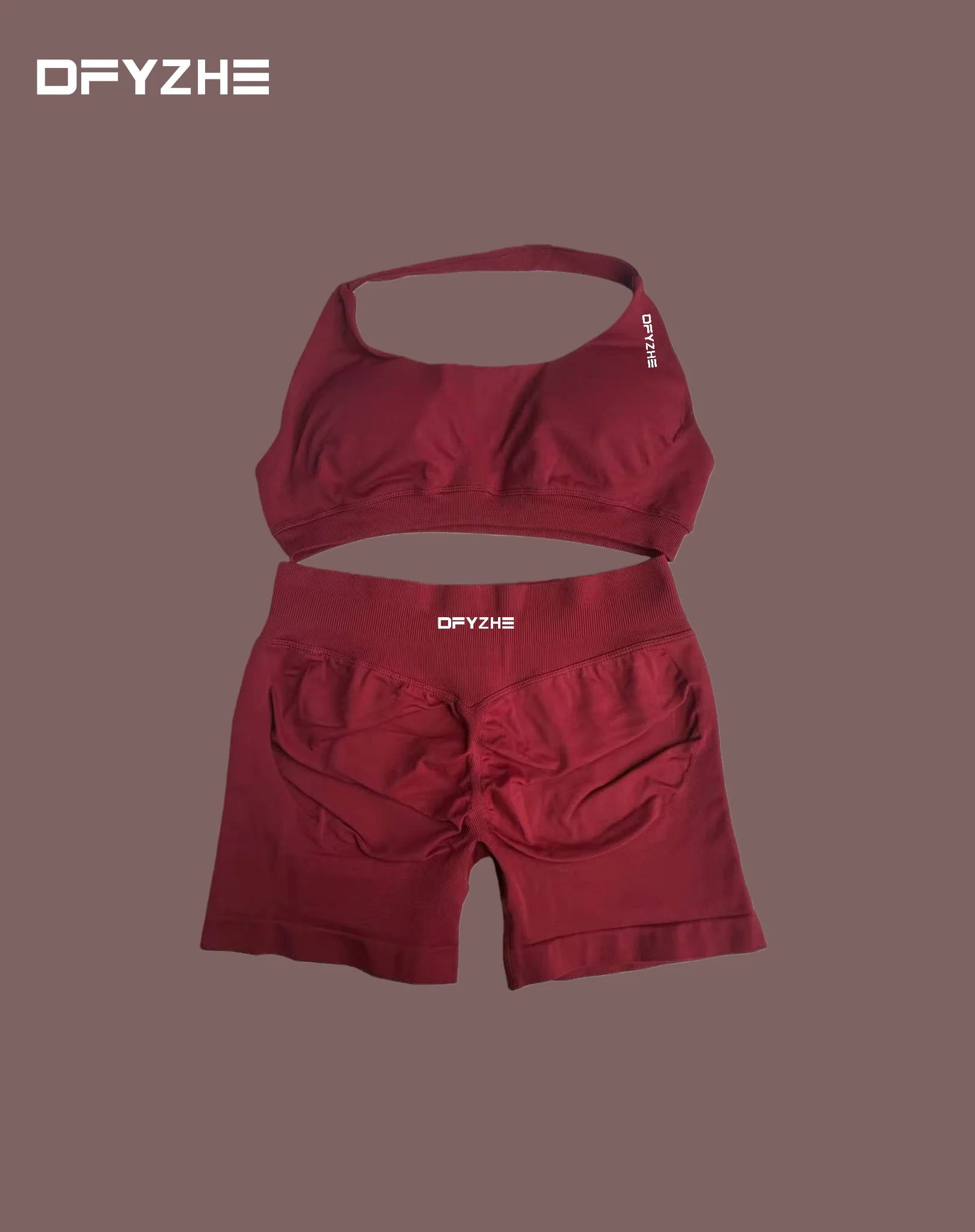 DFYZHE tweedelige set zonder oefeningen voor dames, fitnessbeha, naadloze yogashorts, oefen- en fitnesskledingset, gymleggingset