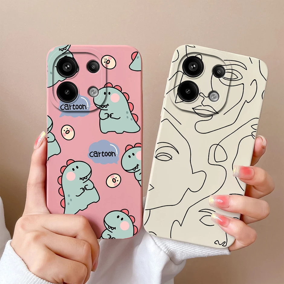 Case For Xiaomi Poco M6 Pro 4G 5G Lovely Dinosaur Pattern Shockproof Phone Cover For XiaomiPocoM6 Shell XiaomiPoco M6Pro Fundas