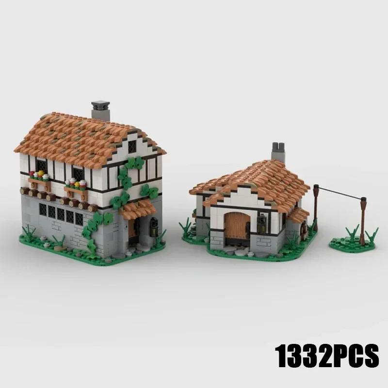 

Medieval Building Model Moc Building Bricks Tavern And Cottage Technology Modular Blocks Gifts Christmas Toys DIY Sets Assembly