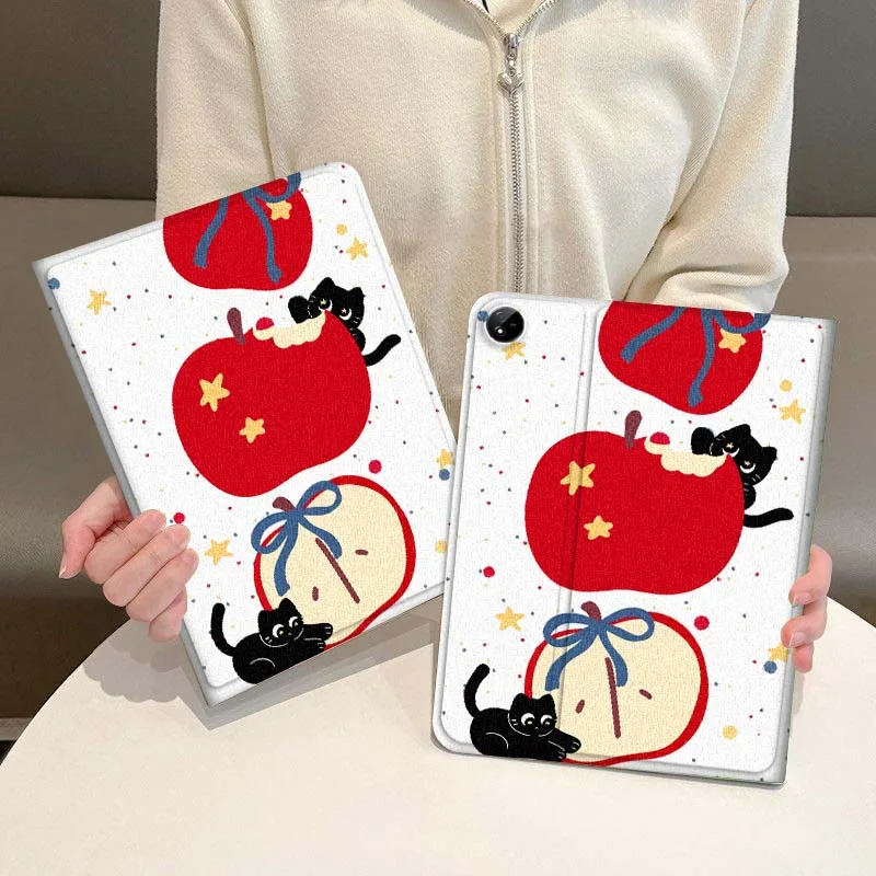 

Apple Cat Illustration Pattern For Vivo IQOO Pad2 Pad3 Pad5 Air SE Pro 12.1 12.3 13 11.5 11 inch Tablet Case