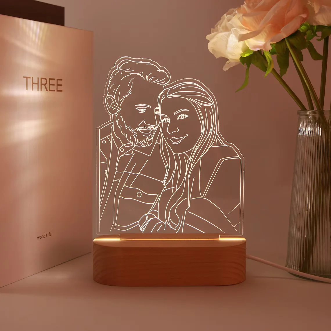 Dropshipping 3D Night Light Customized Photos&Text Personalized Valentine\'s Day Wedding Anniversary Birthday 3D Night Light Gift