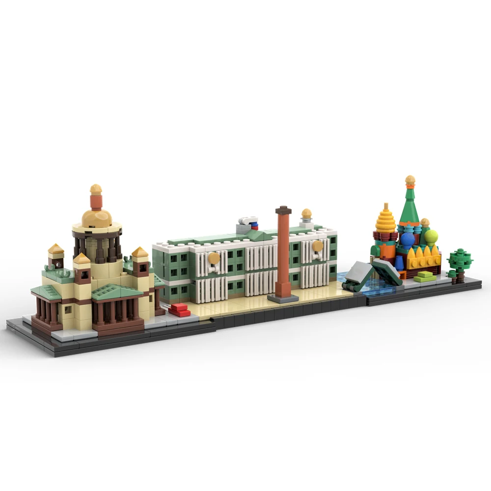 

MOC Russia Saint Petersburg Architecture Skyline Building Blocks Kit Mini Town Street View Bricks Toy For Children Birthday Gift