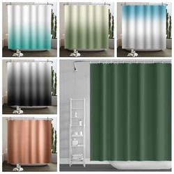 Modern Art Shower Curtains Gradual Change Solid Color Shower Curtain Bath Curtain For Bathroom Decor Machine Washable With Hooks