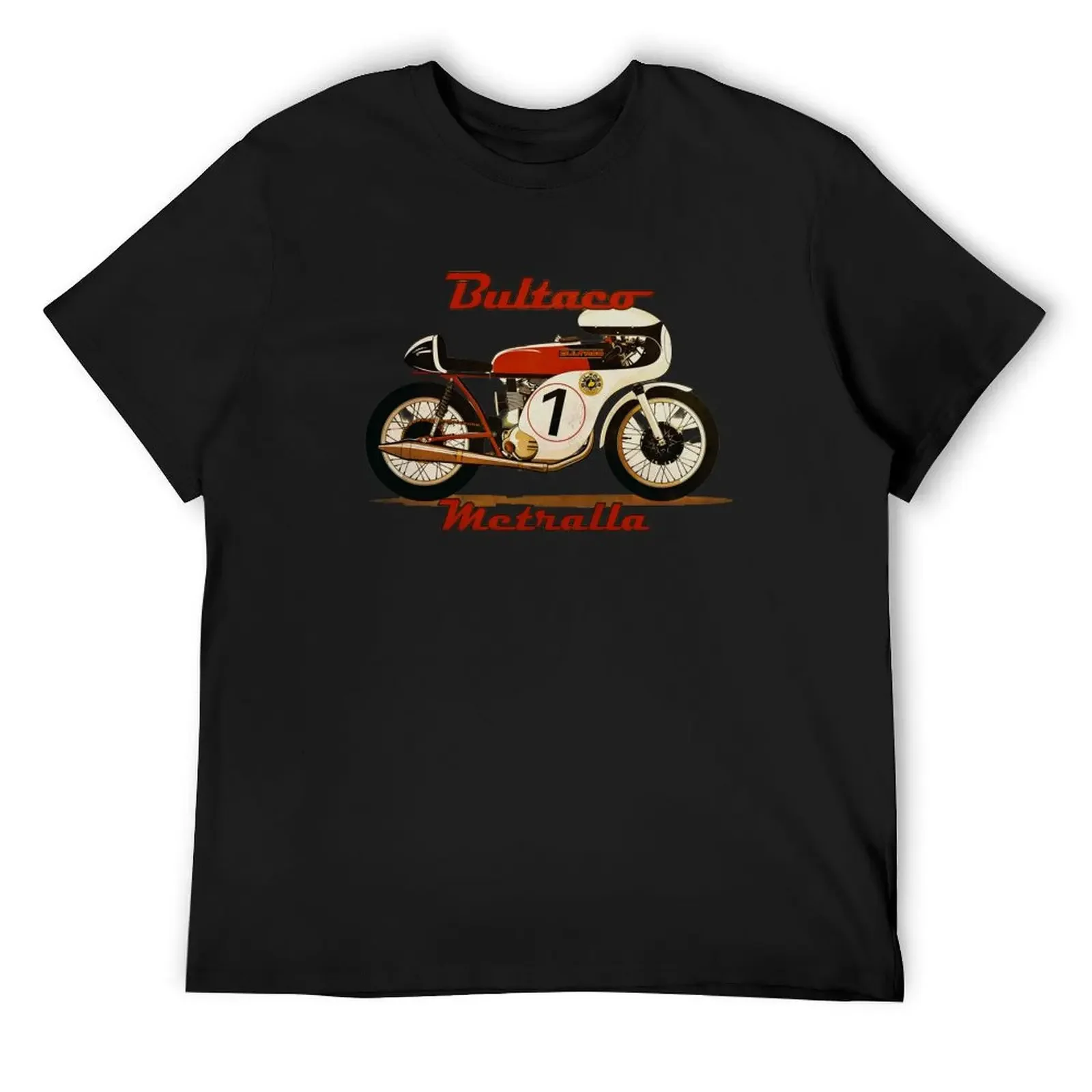 Bultaco Motorcycle Metralla T-Shirt blue archive cotton graphic tees mens graphic t-shirts big and tall