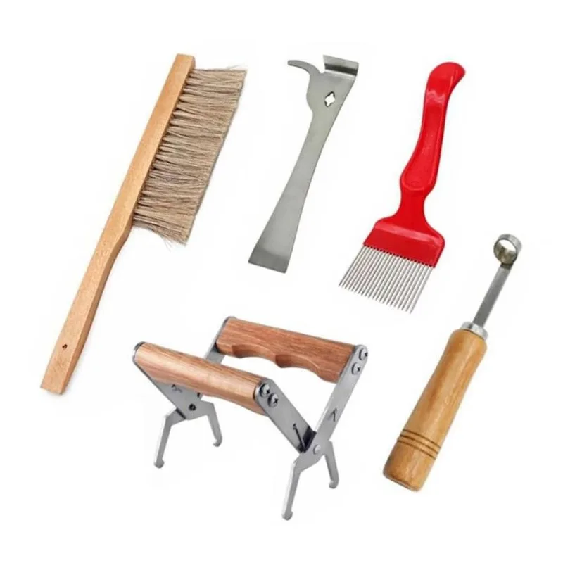 Beekeeping Tool Set Bee Hive Equipment Smoker Hive Brush Scraper Frame Grip Beekeeper Supplies Kit