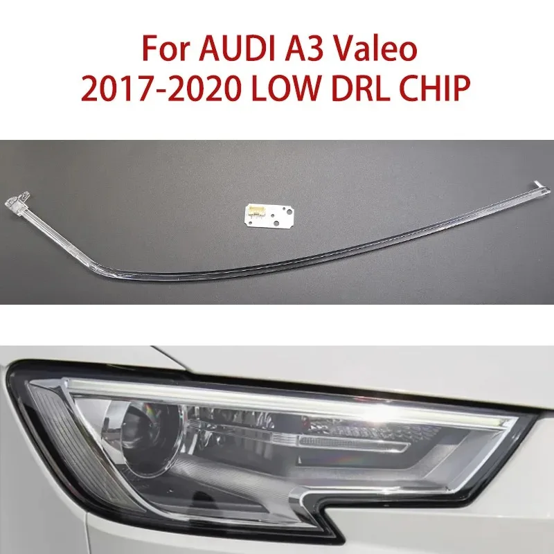 

White Light DRL Tube For 2017-2020 Audi A3 Angel Eye Car DRL CHIP Light Guide Strip Daytime Driving Ballast Board Chip LOW