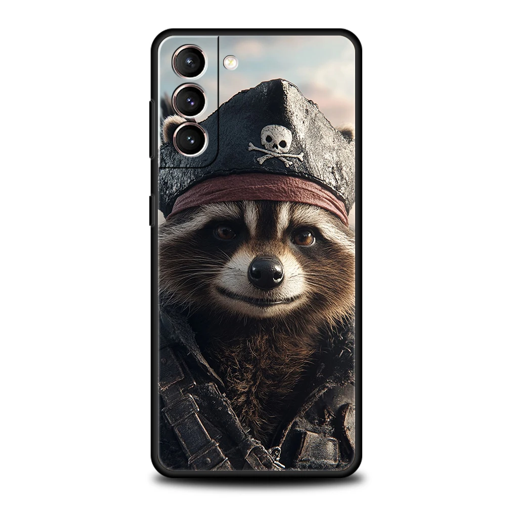 Custodia per telefono per Samsung Galaxy S25 S24 S23 S22 S20 S21 FE Ultra S25 Edge S10 Plus 5G Custodia morbida in TPU Mapache Fundas Capa Bag