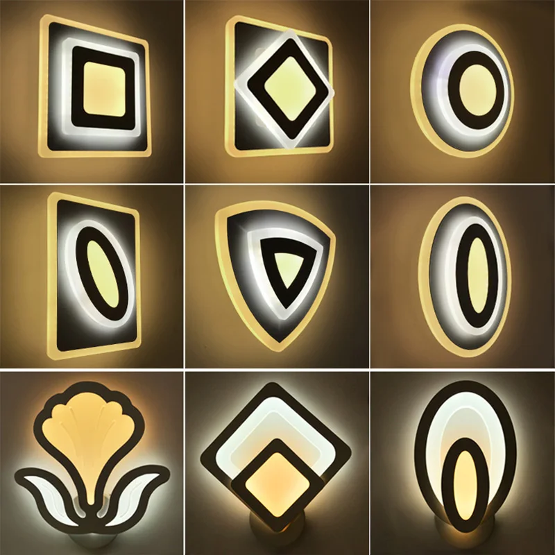 Acryl-Fackel, weiße Lampe, Wand-LED-Metallleuchter mit hellem LED-Streifen für Nachttisch-TV-Hintergrund, Treppe