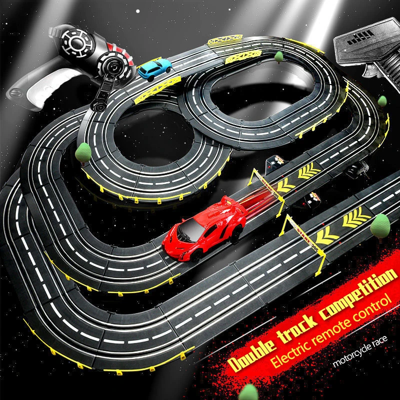 4-21m Electric Remote Control Track Racing Cars Toys Large Circuit  Track Competitions Double Handles Manual Power Interactive