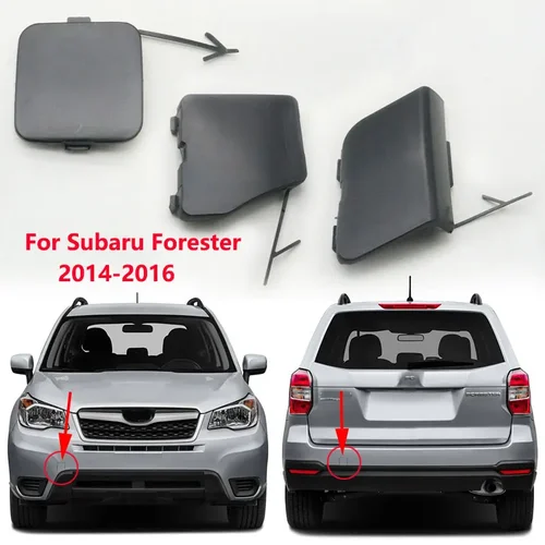 Imagen 1 del producto Sin pintar para Subaru Forester 2014 2015 2016 cubierta de gancho de remolque para parachoques trasero delantero de coche tapa de ojo de remolque Color Base