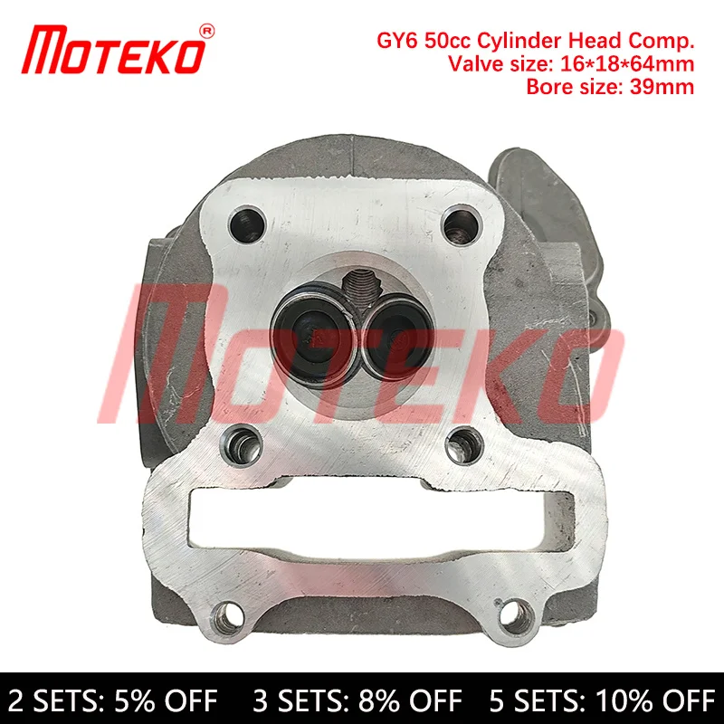 CABEZAL DE CILINDRO COMP GY6 50CC 60CC 80CC 100CC 120CC. PARA 139QMA 139QMB MOTOR 4T SCOOTERS ATV ZNEN JMSTAR ROTEKO VENTO ITALIKA