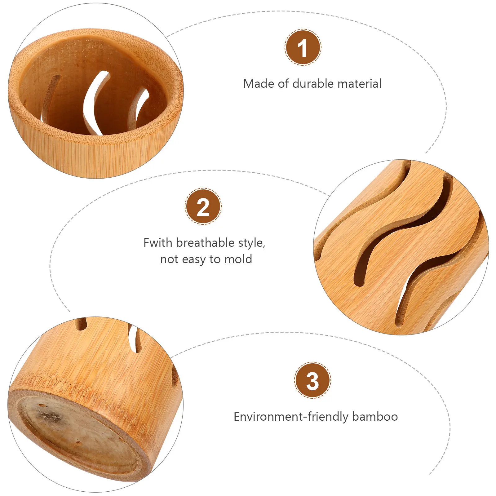 

Bamboo Tableware Holder Long Lasting Kitchen Organizer Practical Forks Knives Spoons Storage Bucket Forks Bucket