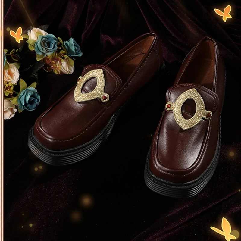 Chaussures de Cosplay Universelles Genshin Impact Hu Tao Marron, Bottes de Carnaval et d'Halloween