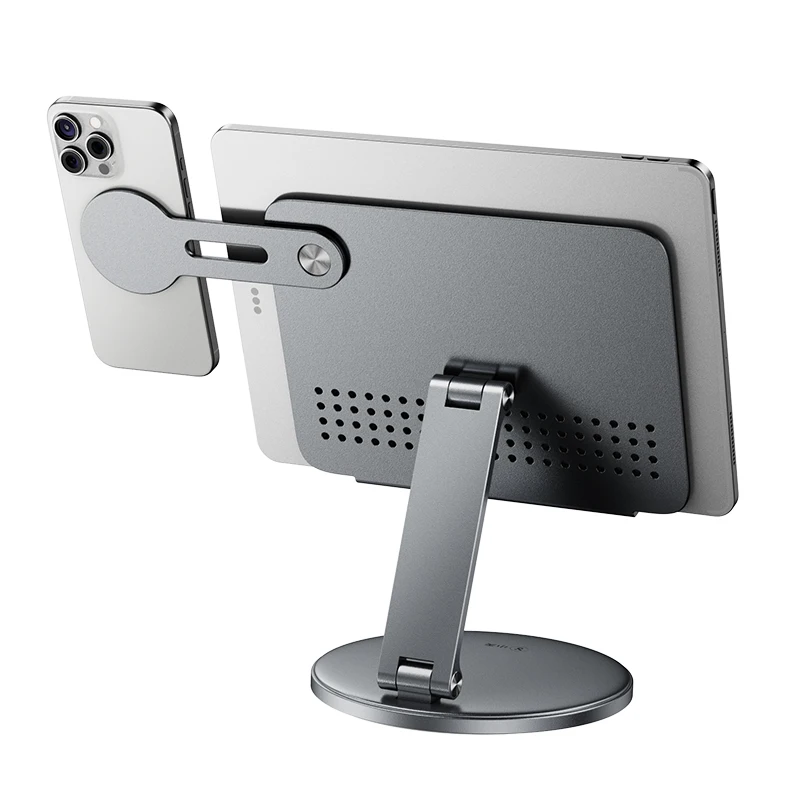 360-Degree rotating aluminum alloy tablet computer bracket, adjustable height desktop bracket 3