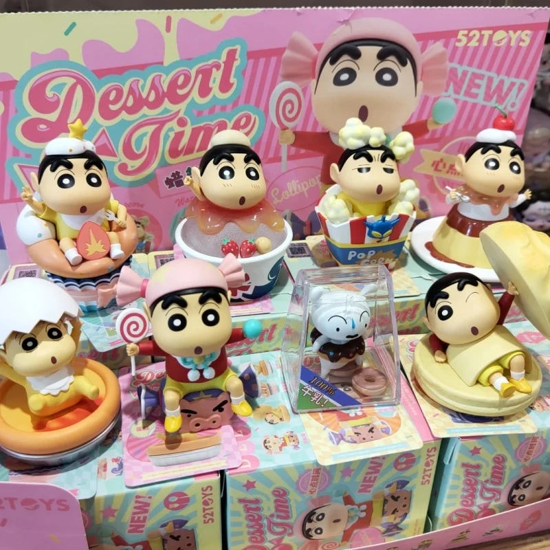 인기 폭발! 52toys 크레용 신짱 타임 시리즈 랜덤박스 귀여운 애완동물 트렌디 플레이 인형 핸드메이드 데스크탑 장식품 휴일 선물 장난감
