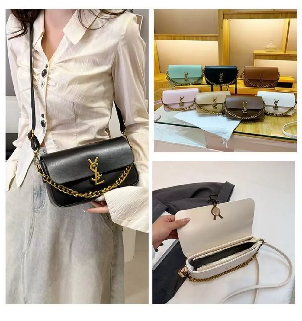 

2026 new design retro fashion chain crossbody high-end texture versatile casual single shoulder small square bag
