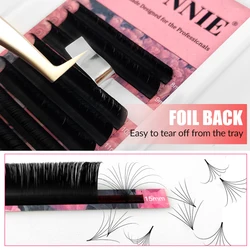 Abonnie Easy Fanning Eyelash Extensions Blooming Eyelashes Silk Russian Volume Auto Fan Lashes Natural Cilia