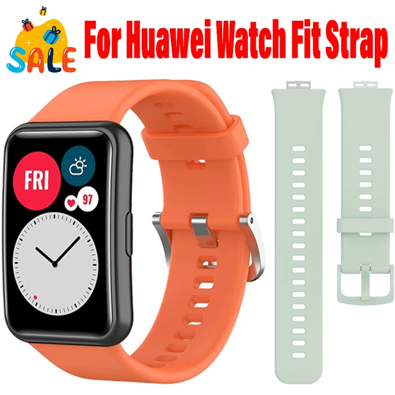 Soft Silicone Strap For Huawei Watch Fit Comfortable Breathable Original Smart watchband Huawei Watch Fit New Correa Accessories