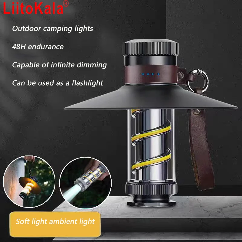 

LiitoKala LF-818 уличная лампа для кемпинга с длительным сроком службы батареи портативная многофункциональная ретро атмосферная лампа освещение лампа для палатки