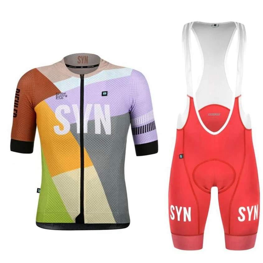 

New SYN Club Team Race Wear White Yellow Cycling Apparel Close-fitting Women Short Sleeve Jersey and Bib Shorts Bicycle MTB Suit
