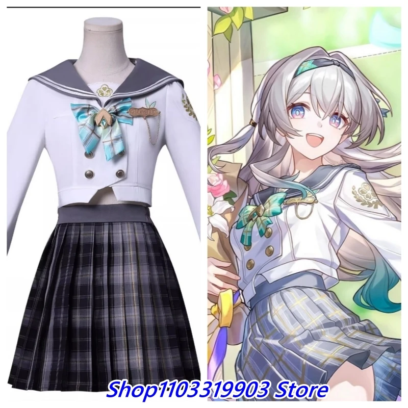 

Firefly Cosplay Costume Honkai Star Rail Women Sweet Spring Letter Outfit Halloween Carnival Party Firefly Cosplay Wig Costumes