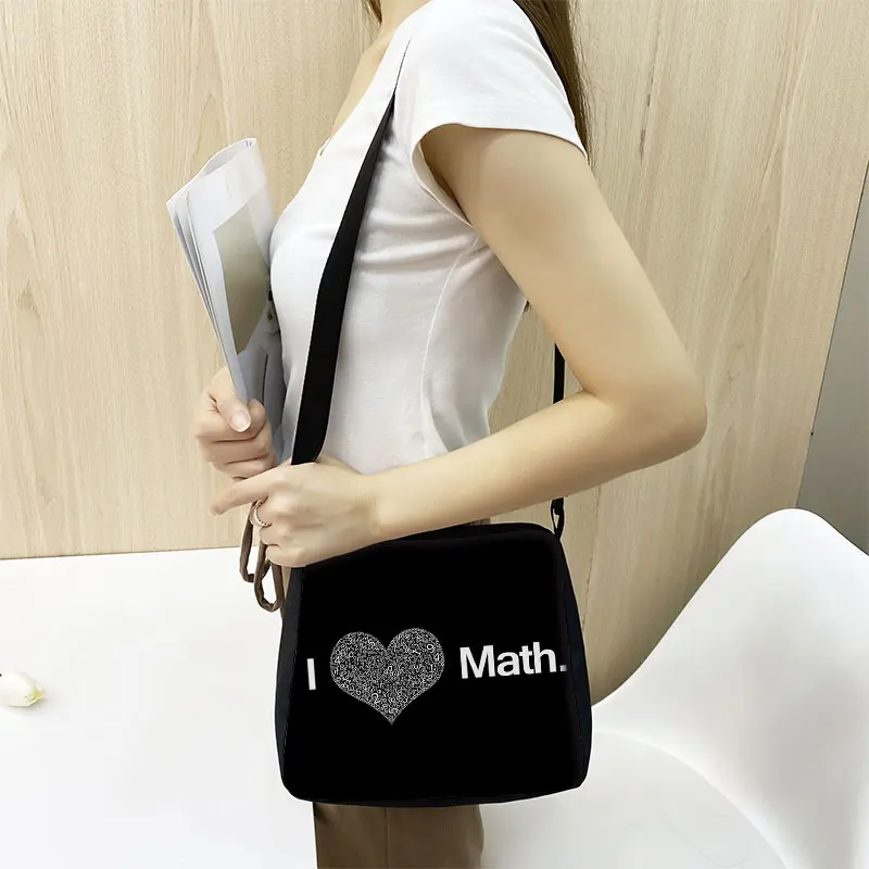 Funny Math Formula Print Shoulder Bag Physics Mathematics Women Handbag Math Crossbody Bag for Travel Phone Holder Messenger Bag